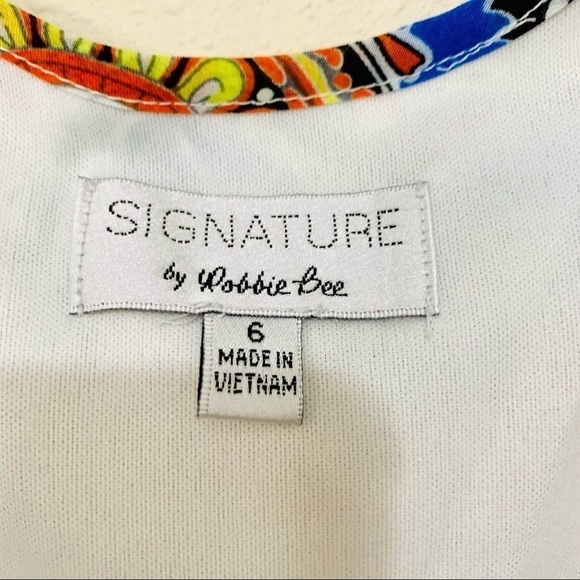 ROBBIE BEE Chiffon midi Dress boho Scarf Print Cold Shoulder women’s 6 - Picture 7 of 8